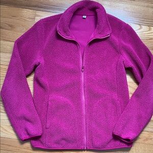 Uniqlo Women's dark Pink Fleece Jacket